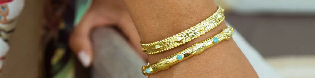 Athena Bangles in Gold By Azuni