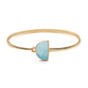 Athena Half Moon Bangle Aqua Chalcedony