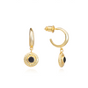 Luna Gemstone Hoops Black Onyx