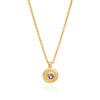 Luna Single Disc Pendant Necklace: Amethyst