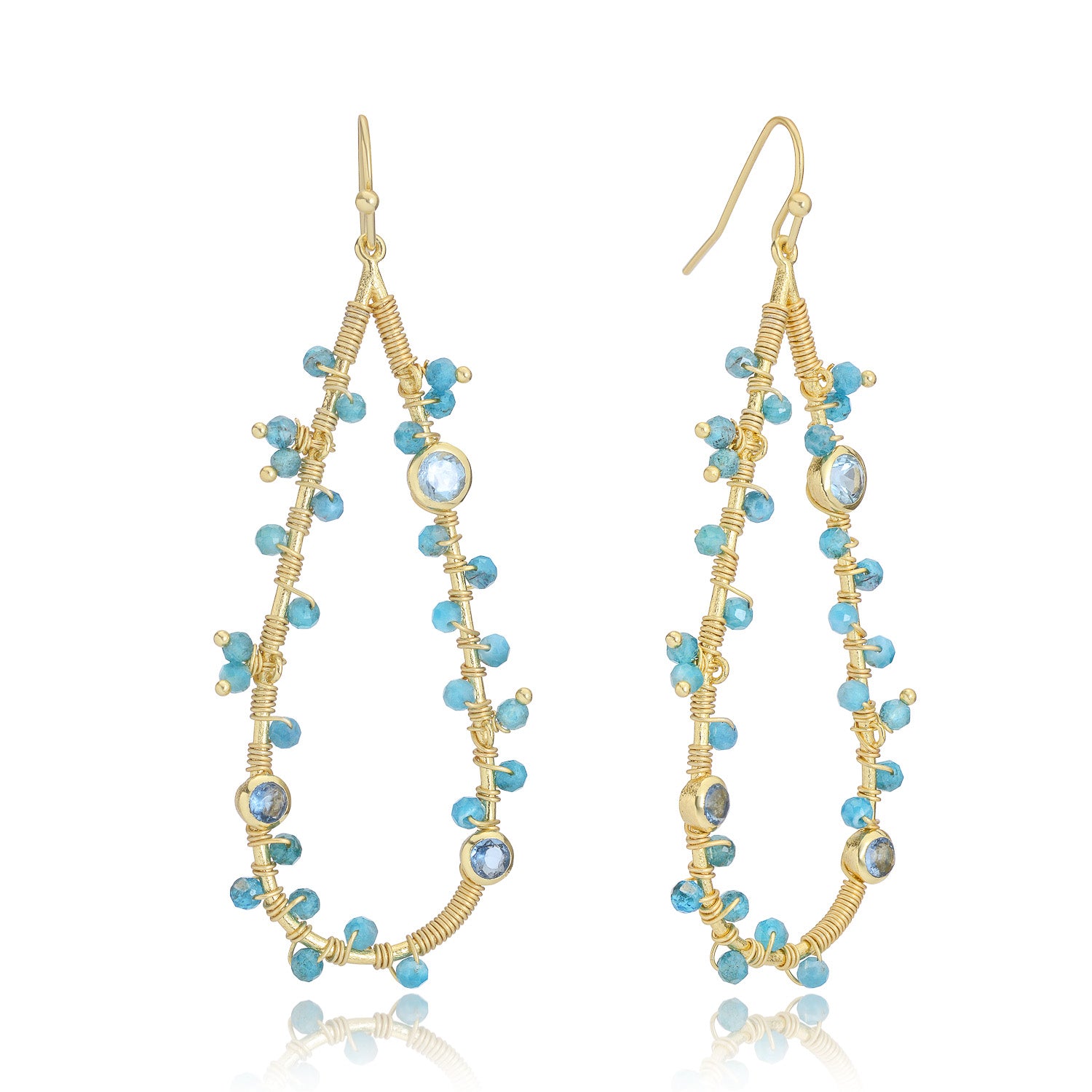AZUNI. LONDON   アズニ　ロンドン AZUNI LONDON NECKLACE ROSE QUARTZ CRYSTAL BEADS GOLD PLATED