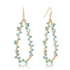 Hydra Large Teardrop Wire-Wrapped Gemstone Earrings Iolite, Blue Topaz & Apatite