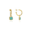 Tetra Square Gemtone Charm Hoops mit Amazonit
