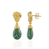 Knot Drop Gemstone Earrings Malachite