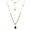 [PRE-ORDER] Classic Athena Gemstone Rosary Chain Necklace Black Onyx