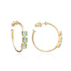 Athena Mosaic Hoops: Aqua Chalcedony