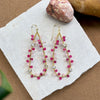 Hydra Large Teardrop Wire-Wrapped Gemstone Earrings Moonstone, Rose Quartz, Pink Jade and Pink Tourmaline