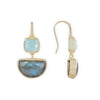 Charis Halfmoon Double Gemstone Earrings Pariba Onyx & Labradorite