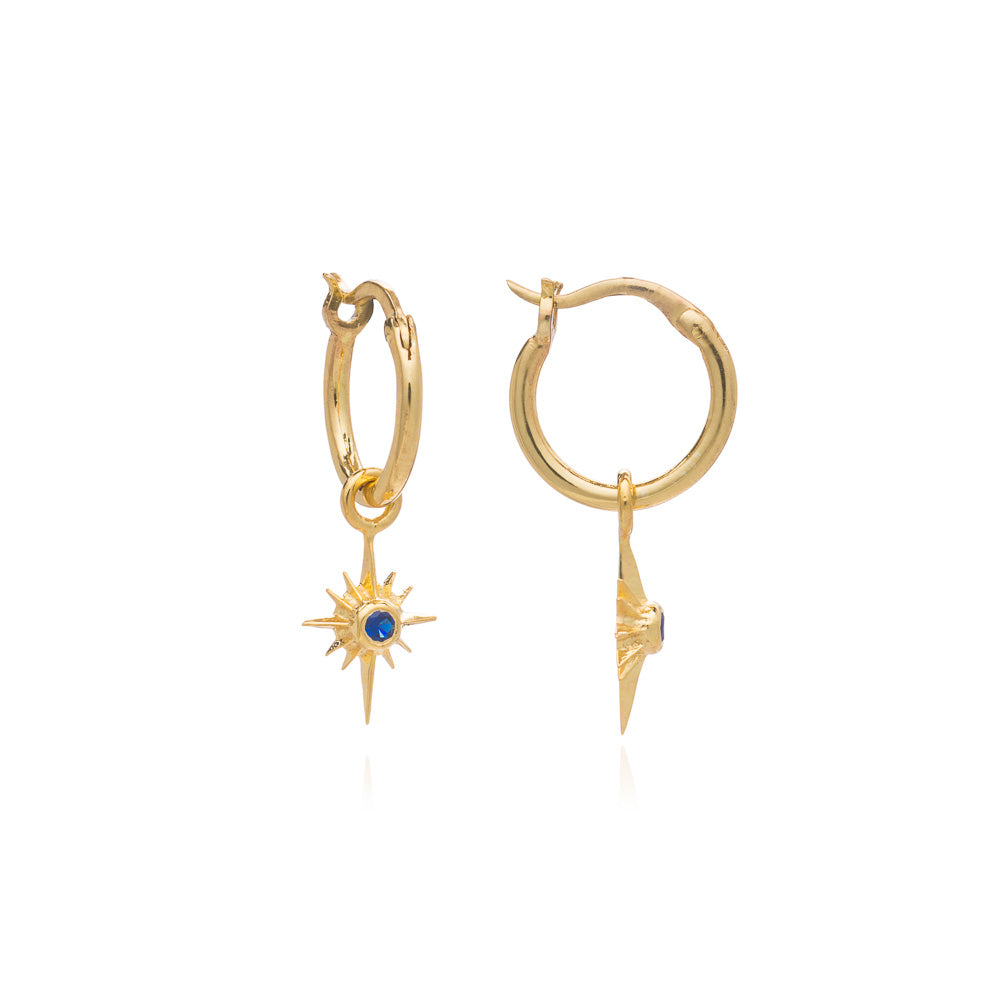 Star gold hoop on sale earrings