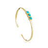 Athena Mosaic Three Stones Bangle Turquoise