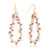 Hydra Large Teardrop Wire-Wrapped Gemstone Earrings Moonstone, Rose Quartz, Pink Jade and Pink Tourmaline
