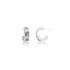 Cora Chunky Huggie Hoops Silver Labradorite