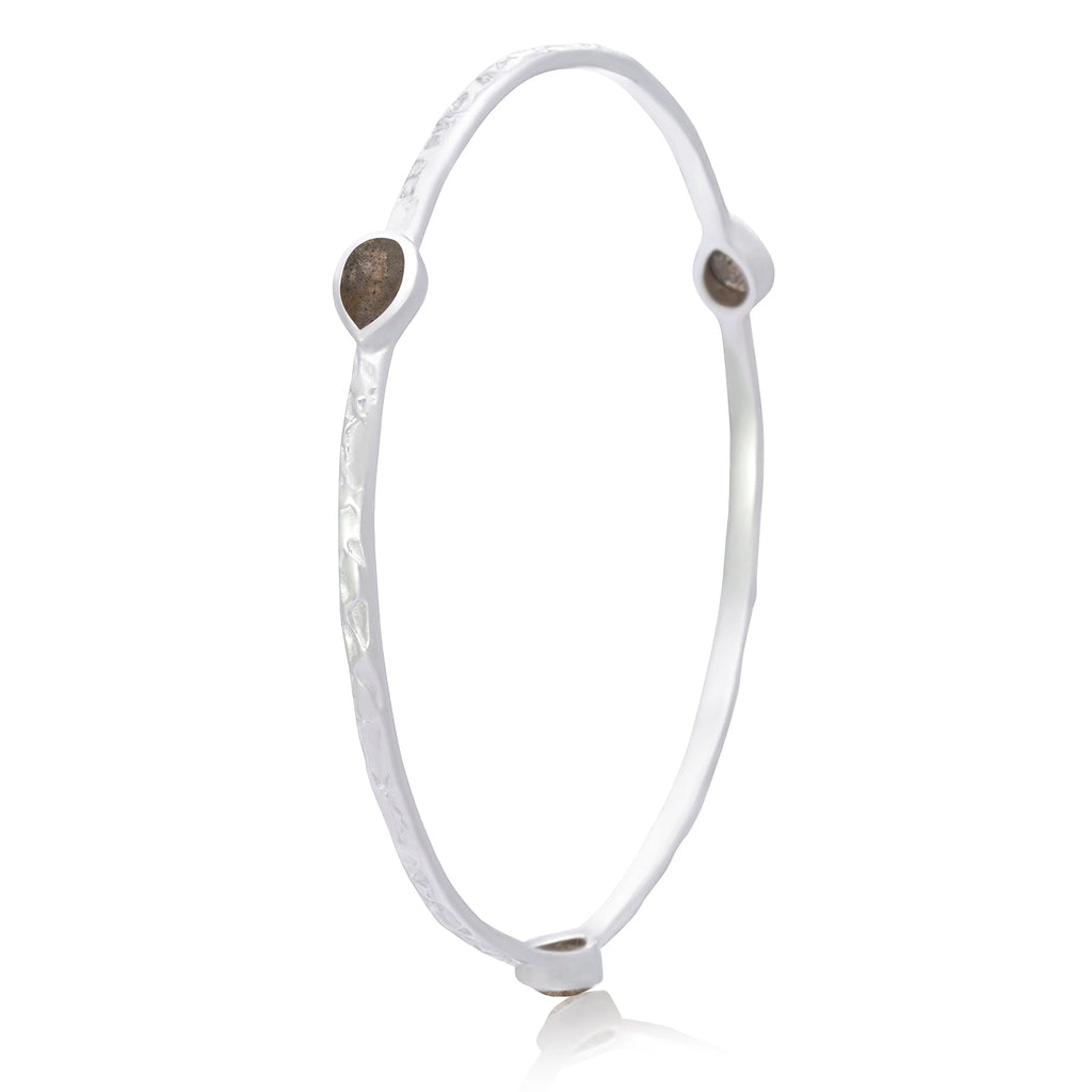 Simi Three Stone Stacking Bangle: Silver