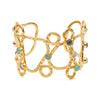 Thalia Sculptural Cuff: Gold, Rose Quartz, Moonstone, Labradorite, Aqua