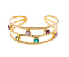 Open backed 'Venus' bangle with mixed stones by Azuni