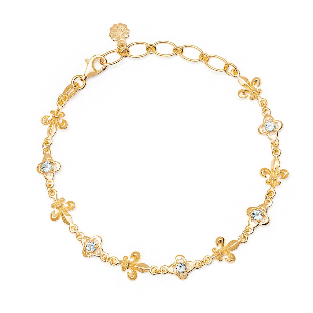 Athena Gem Beaded Bracelet | Azuni London 22K Gold | Apatite