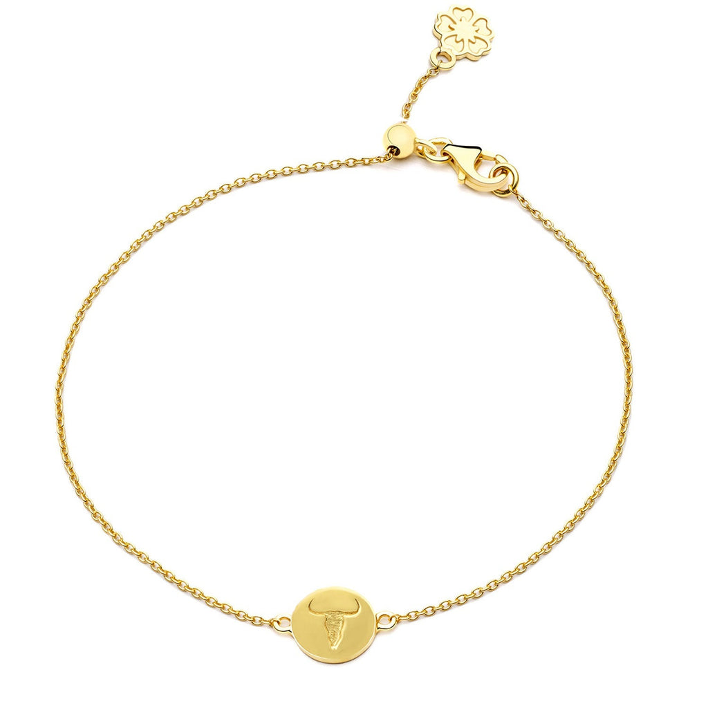 Gold Vermeil Steer Head Coin Bracelet