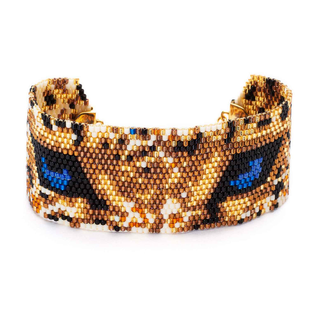 Leopard face cuff by azuni london