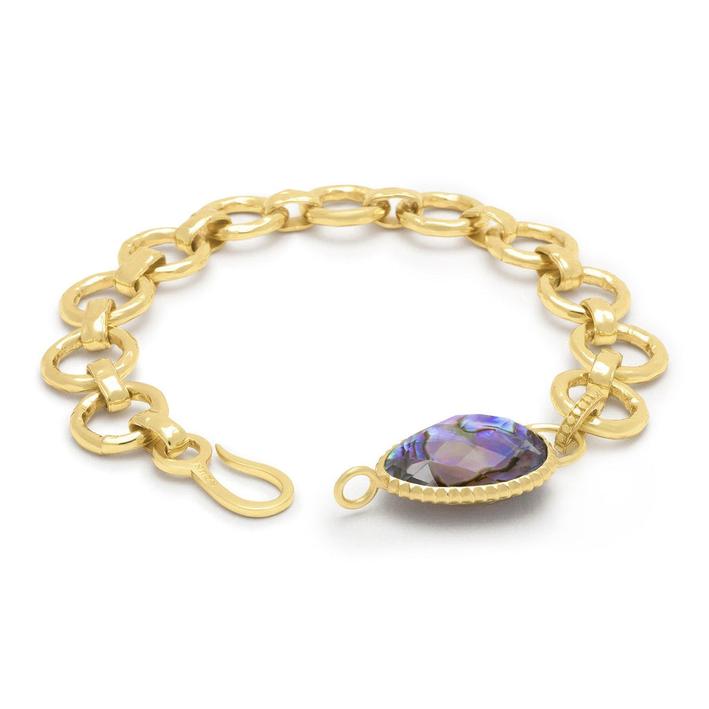 Oddysey Chunky Chain Bracelet with Irregular Doublet Gemstone