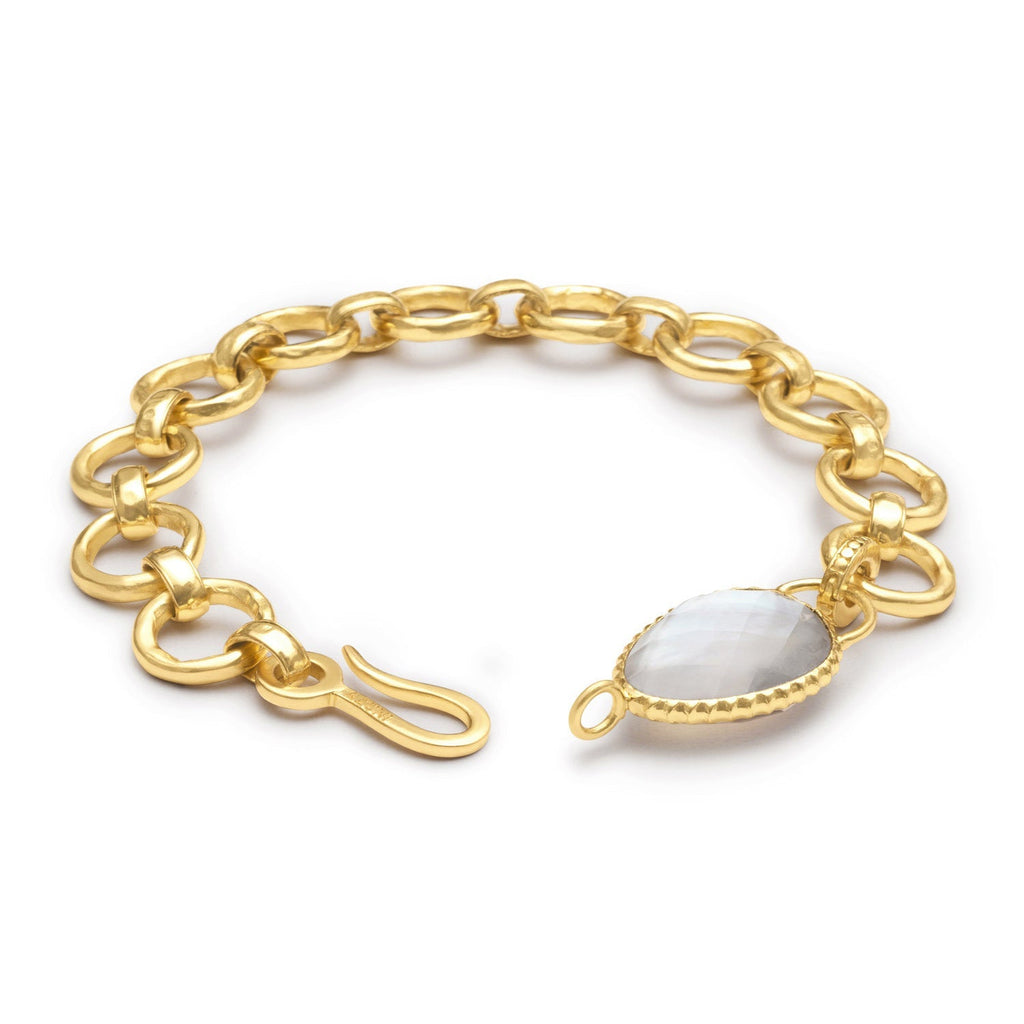 Oddysey Chunky Chain Bracelet with Irregular Doublet Gemstone