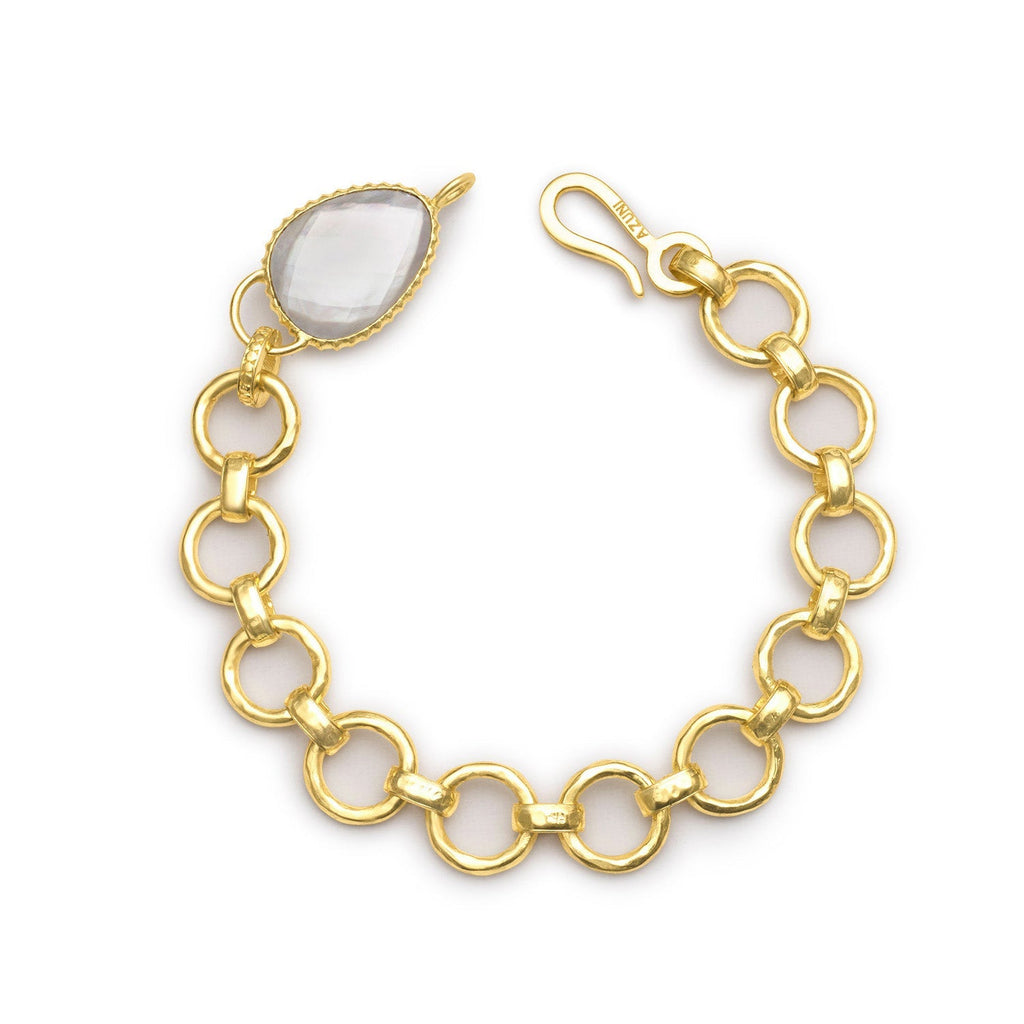 Oddysey Chunky Chain Bracelet with Irregular Doublet Gemstone