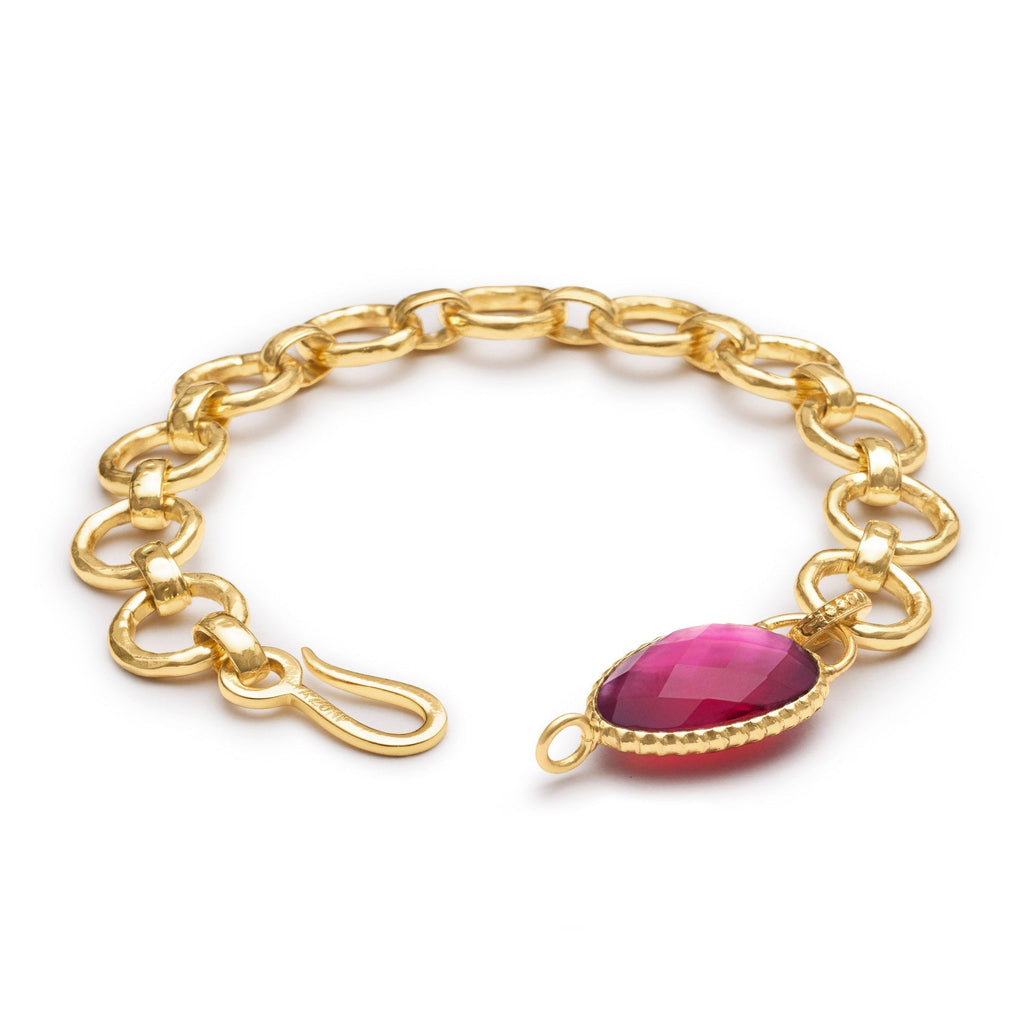 Oddysey Chunky Chain Bracelet with Irregular Doublet Gemstone