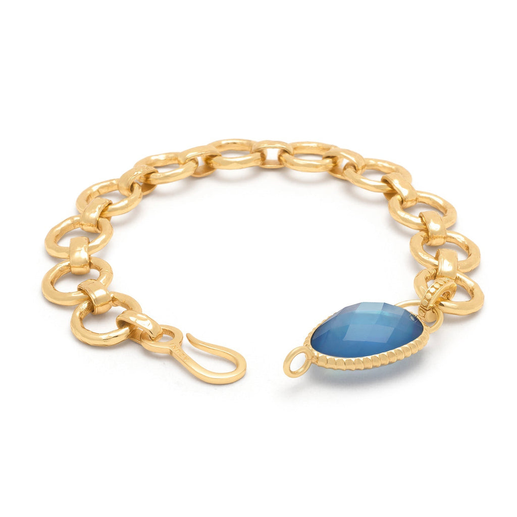 Oddysey Chunky Chain Bracelet with Irregular Doublet Gemstone