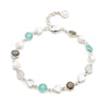 Sara Mixed Gemstone nugget bracelet: Silver/Aqua