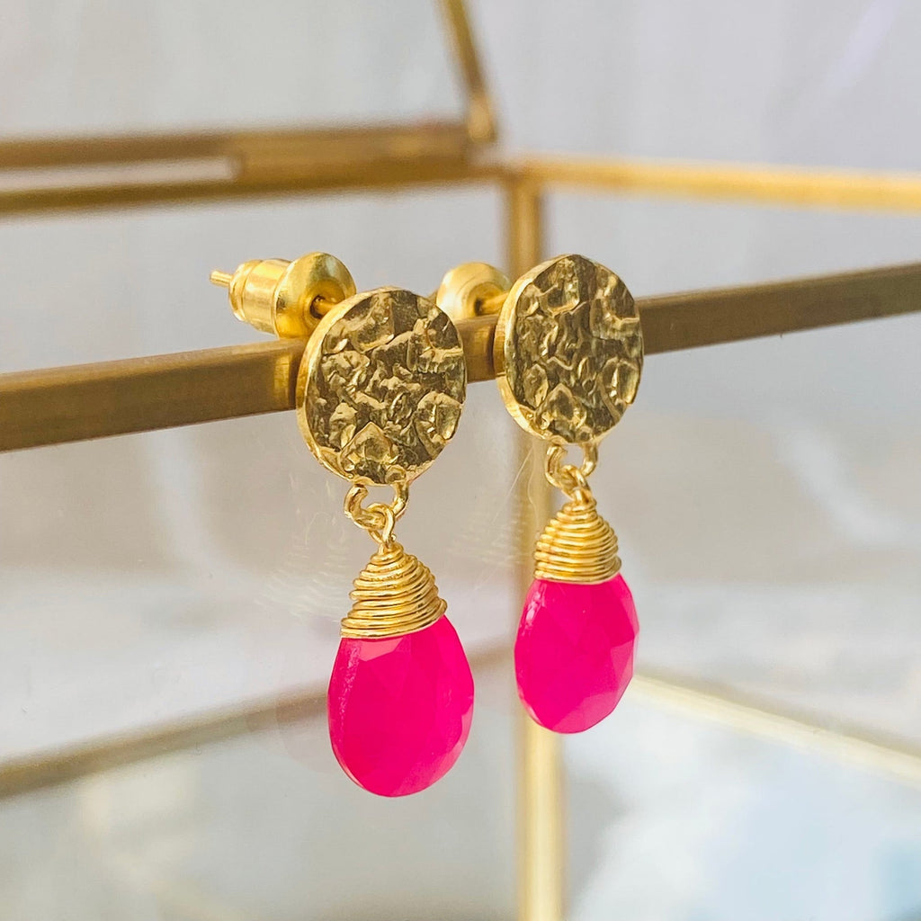 Classic Athena Drop Earrings: Fuchsia