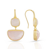 Charis Halfmoon Double Gemstone Earrings Moonstone & Rose Quartz