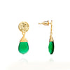 Large Classic Athena earrings with gold and green onyx