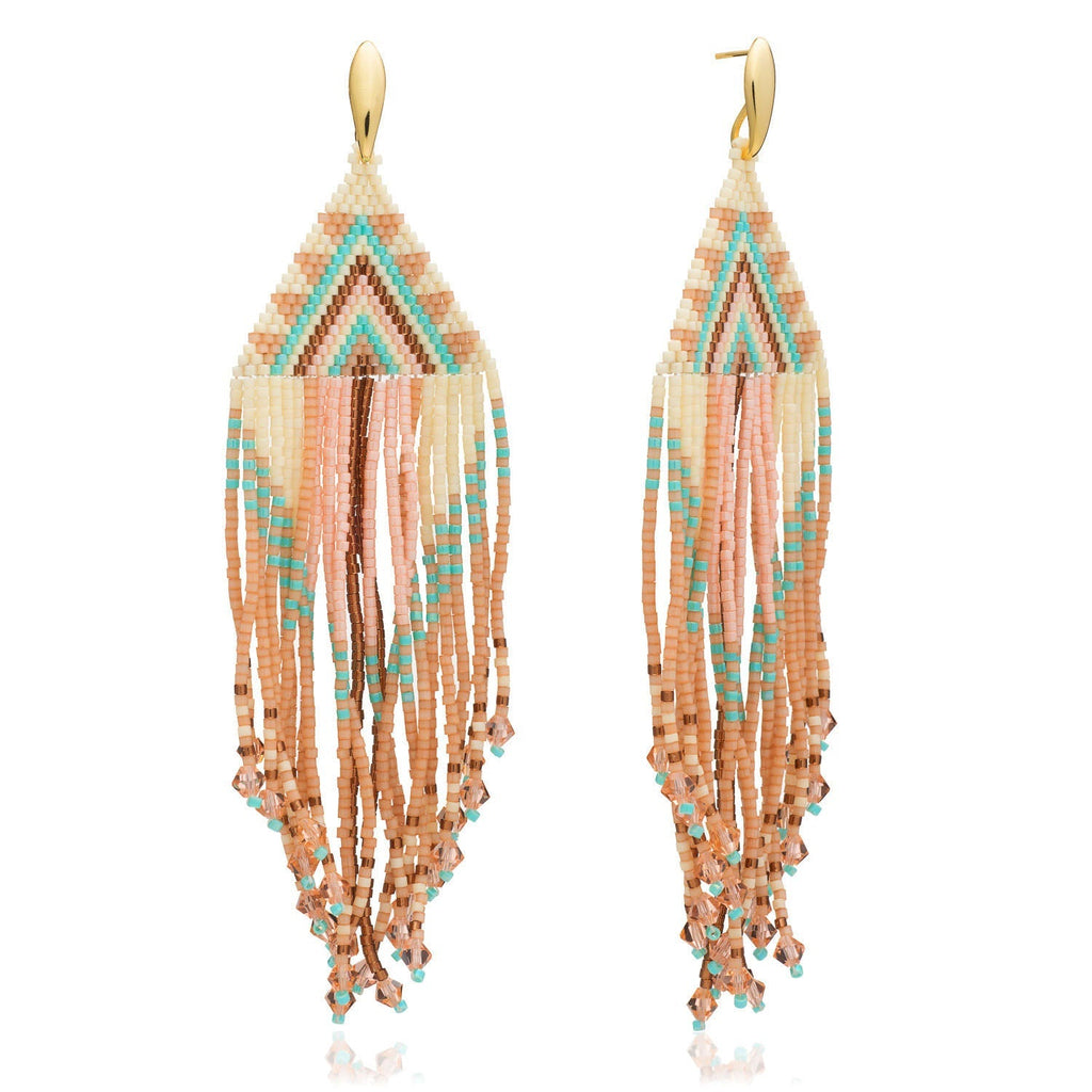 Beaded on sale fringe earrings