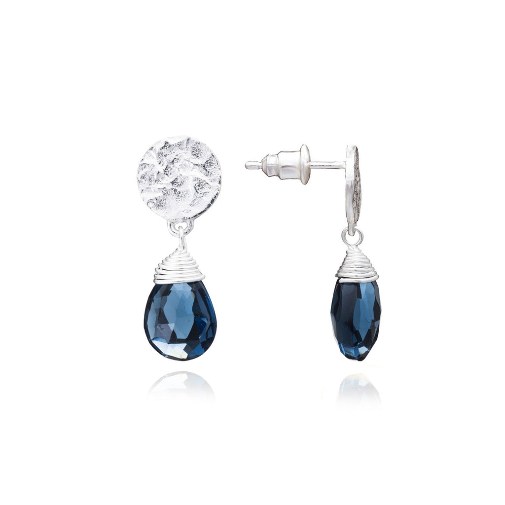  Classic Athena Drop Earrings: Silver Iolite 