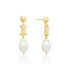 Barbed Wire Earrings With Large Drop Pearls 