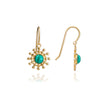 Etrusca Gold Sun Drop Malachite Earrings 