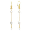 Eva Long Drop Pearl & Barbed Wire Earrings 