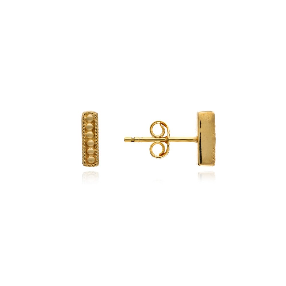 Earring Bar with Bead Design in Gold