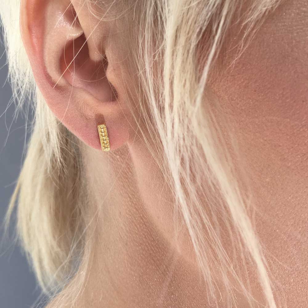 Gold vermeil stud earring azuni london