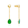 Gold Nugget Studs with Gemstone Drops