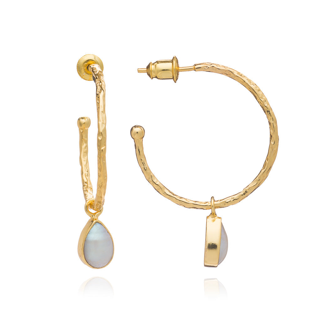 Hydra Gold and Pearl Hoops 