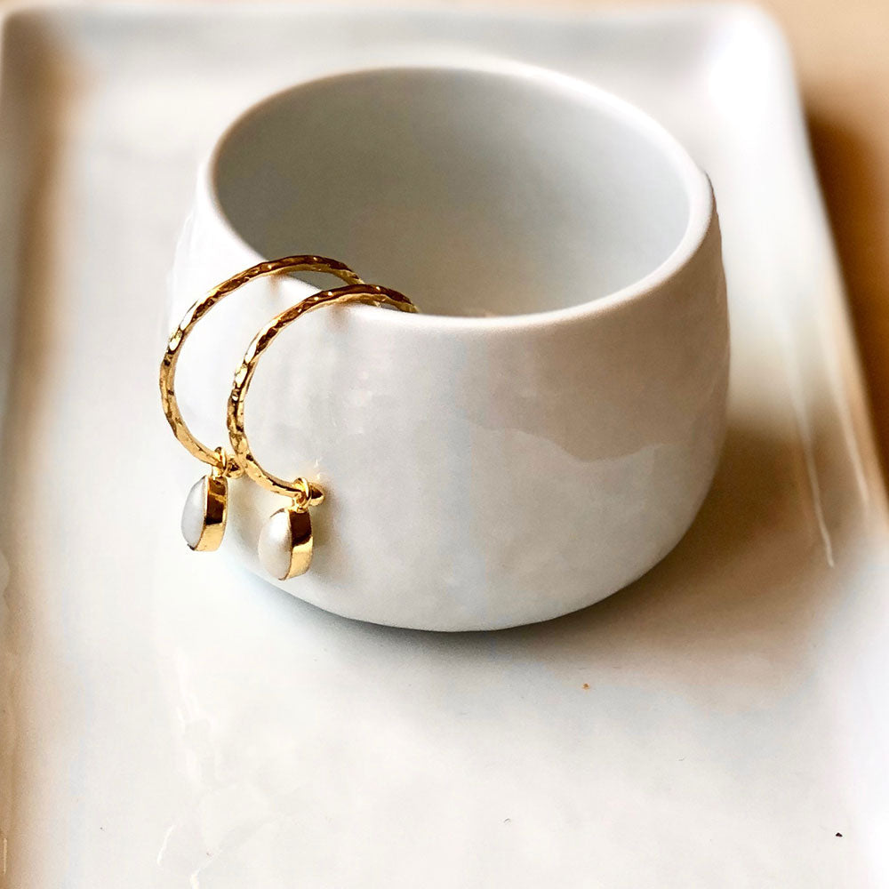 pearl hoop earrings