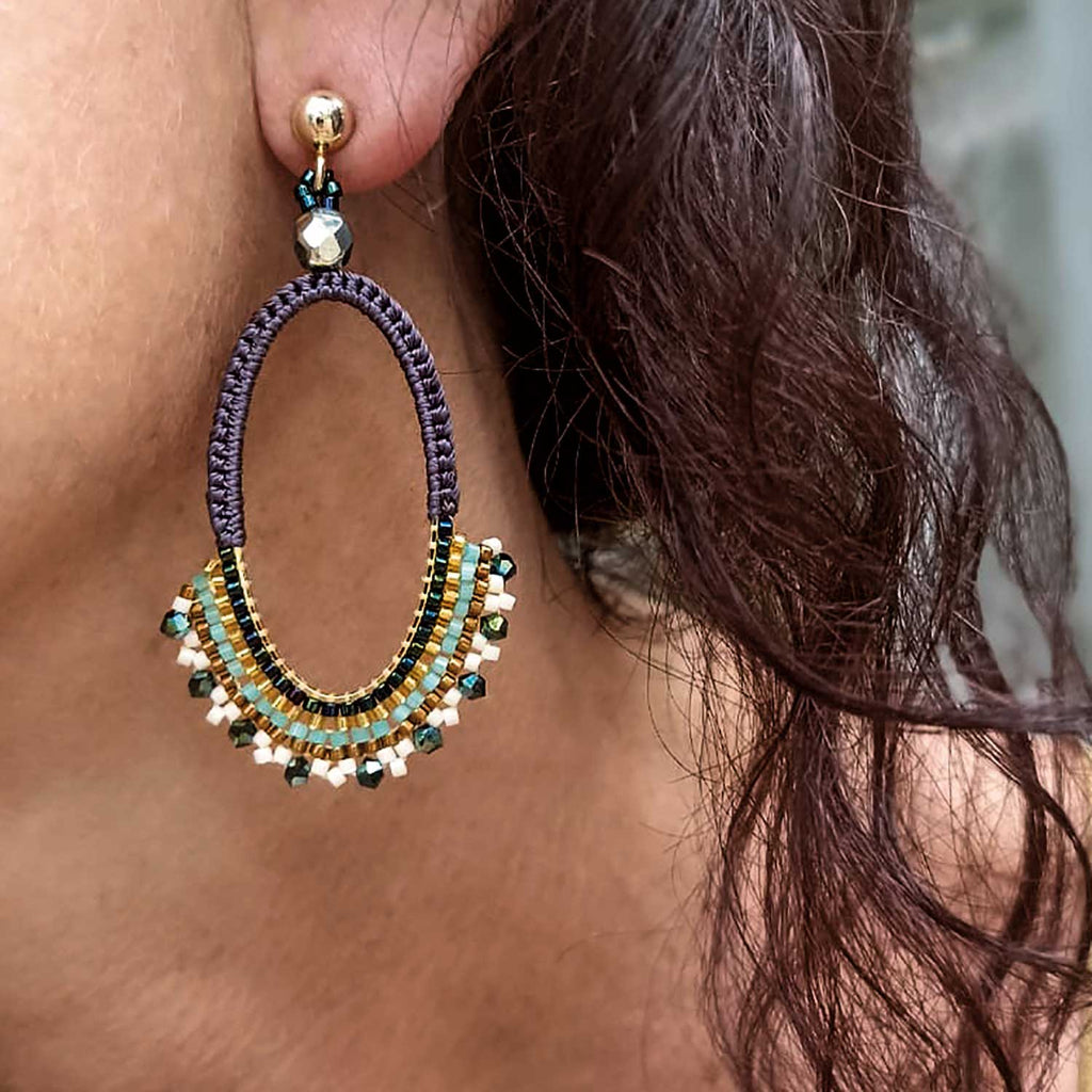 kogi large beaded hoop earring by Azuni 