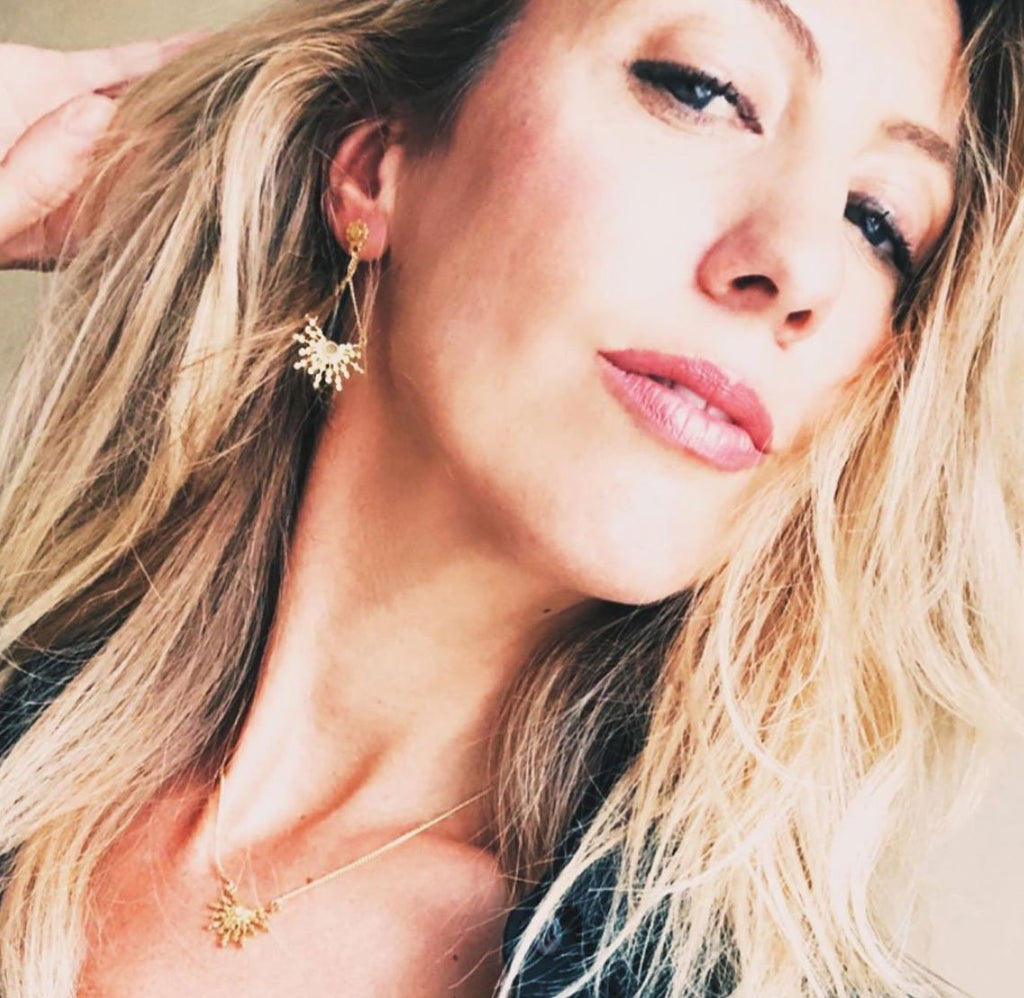 Influencer wearing Etrusca jewellery  by Azuni London