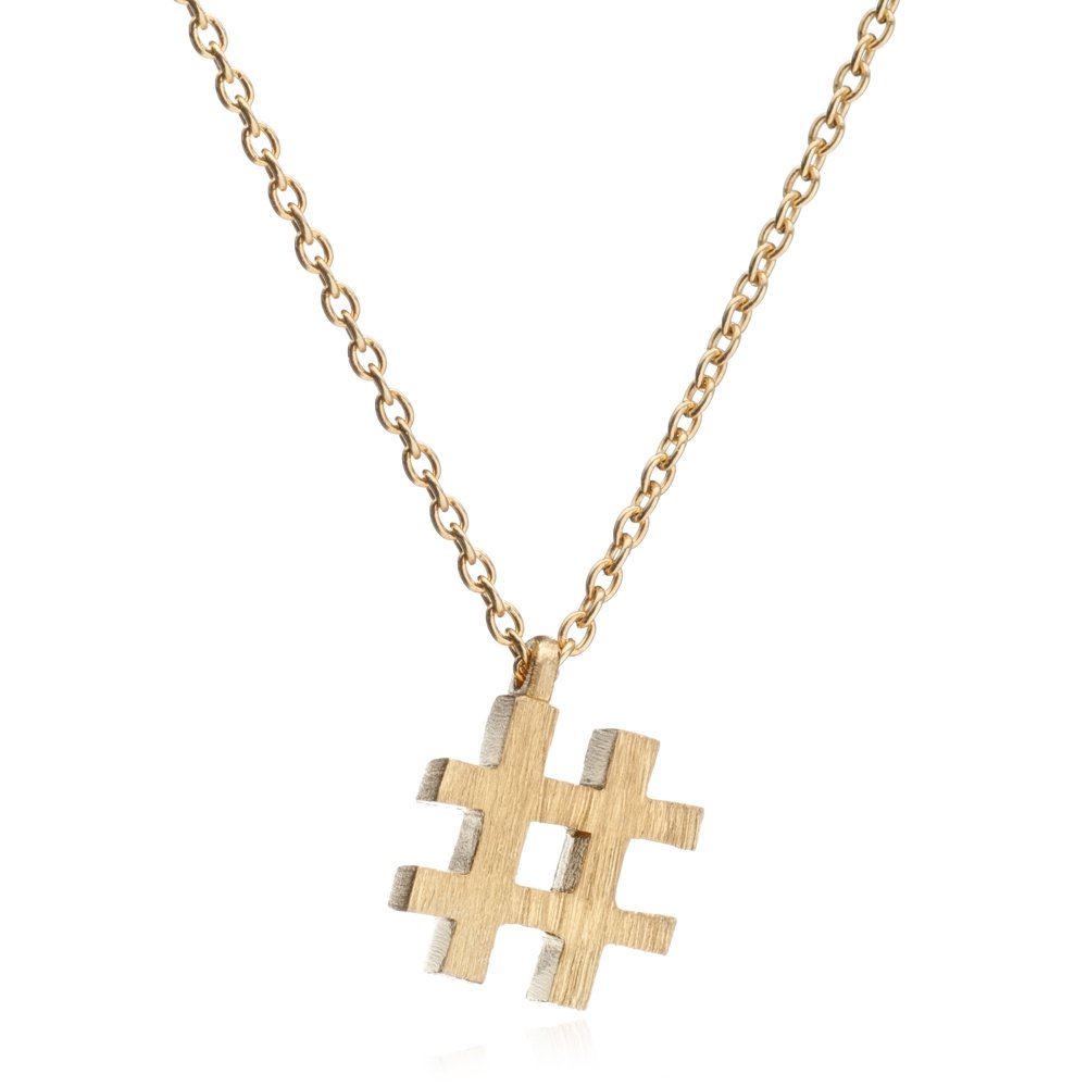 Gold Hashtag Necklace