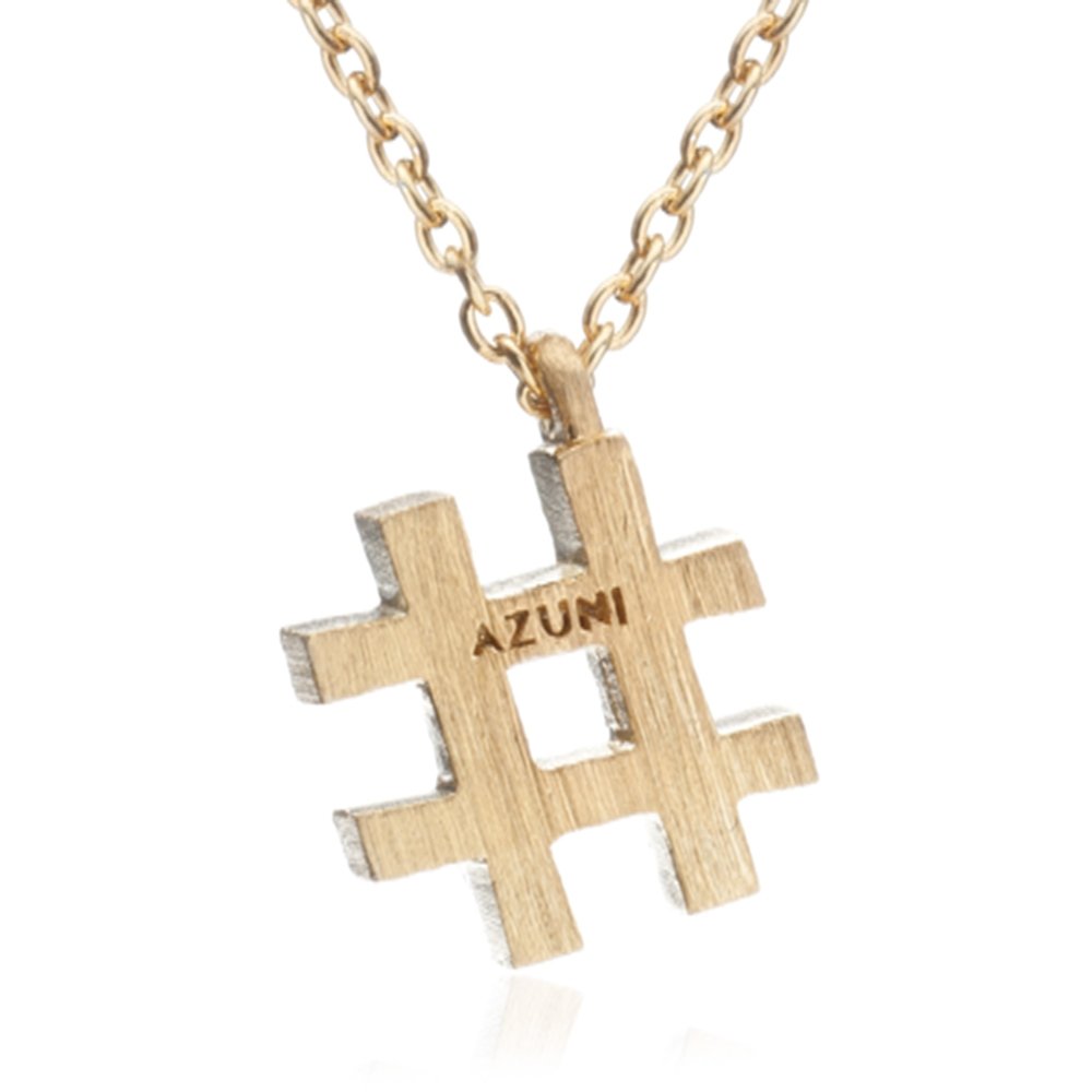  Hashtag Necklace: Gold by Azuni London Jewelllery