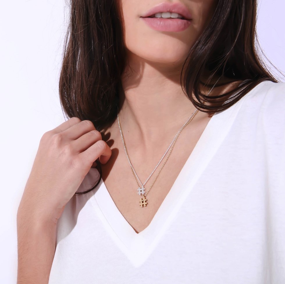  Hashtag Necklace: Gold by Azuni London Jewelllery