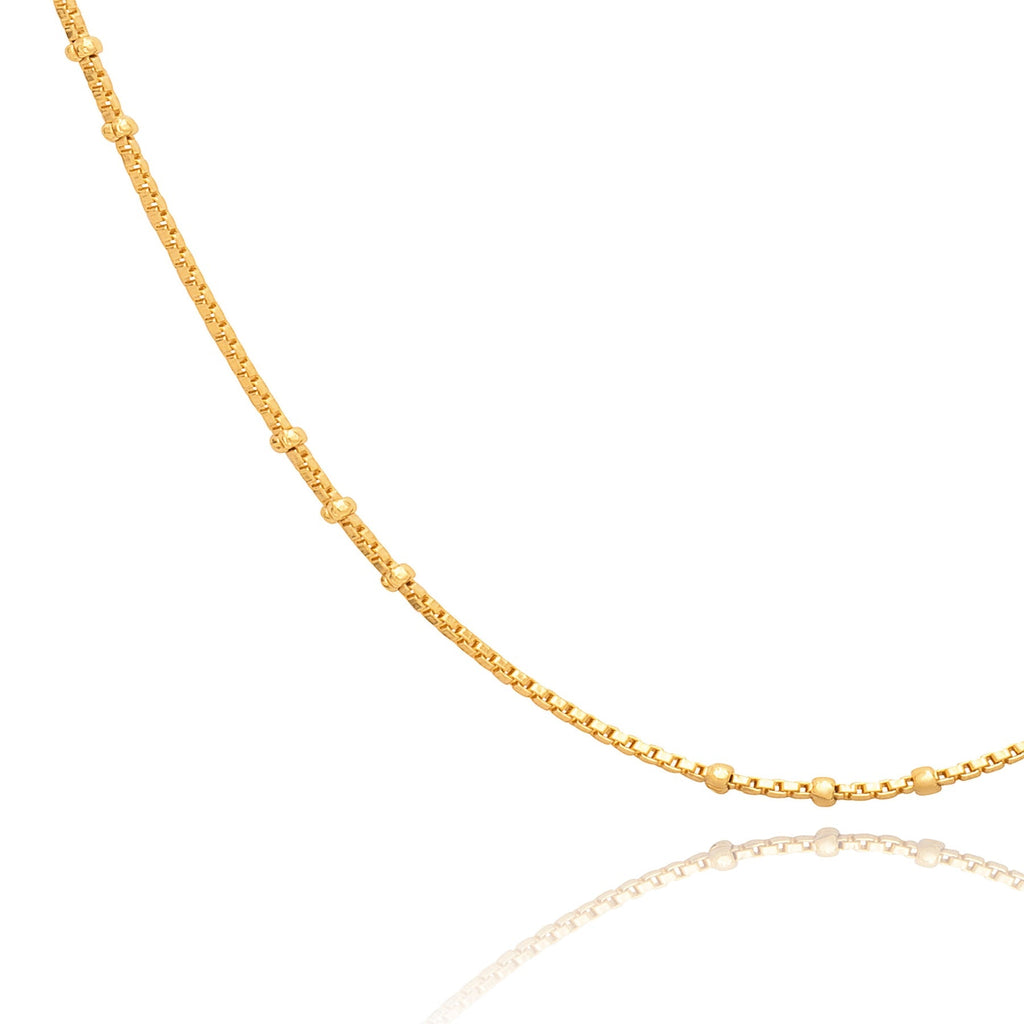 Gold Vermeil Fine Box & Satellite Chain