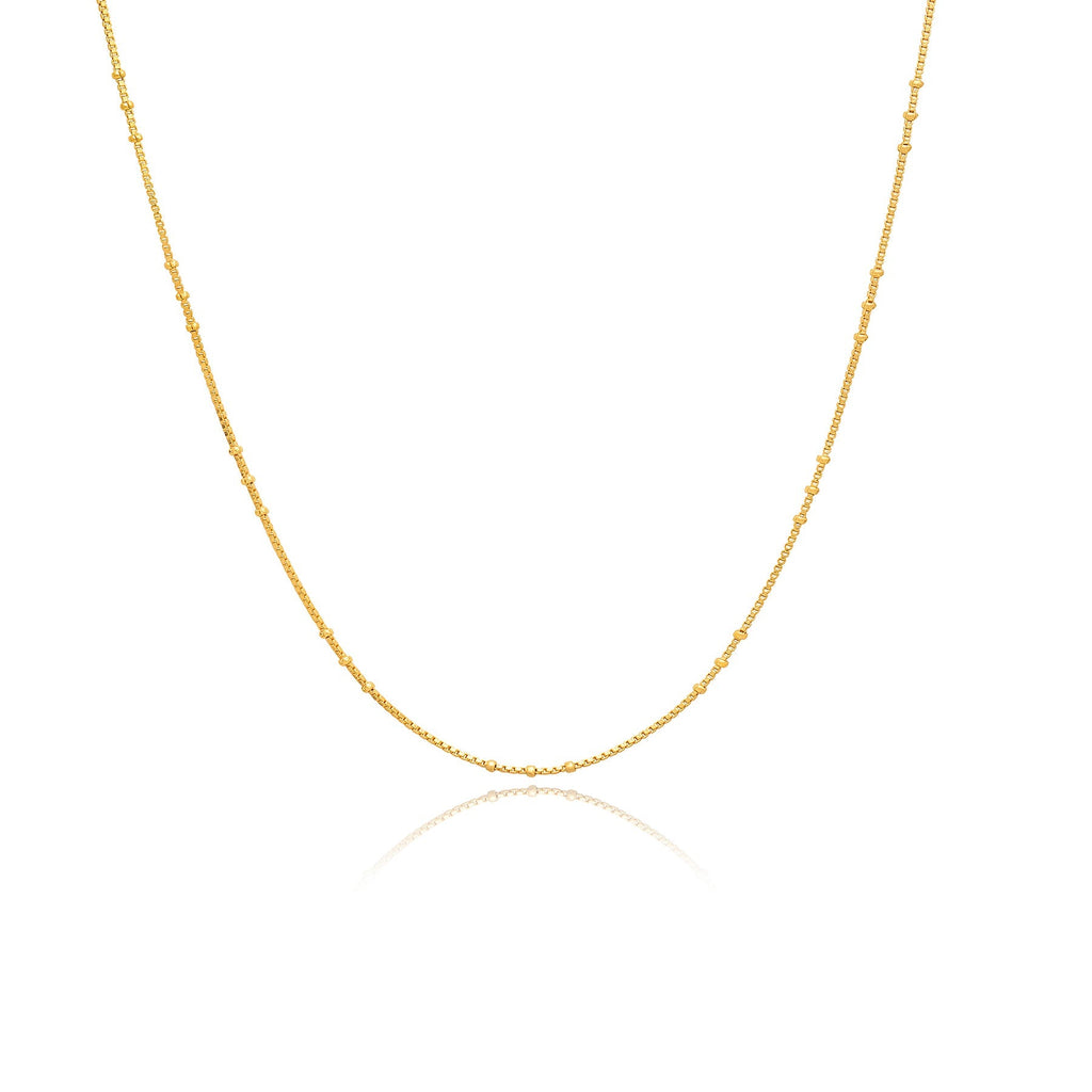 Gold Vermeil Fine Box & Satellite Chain