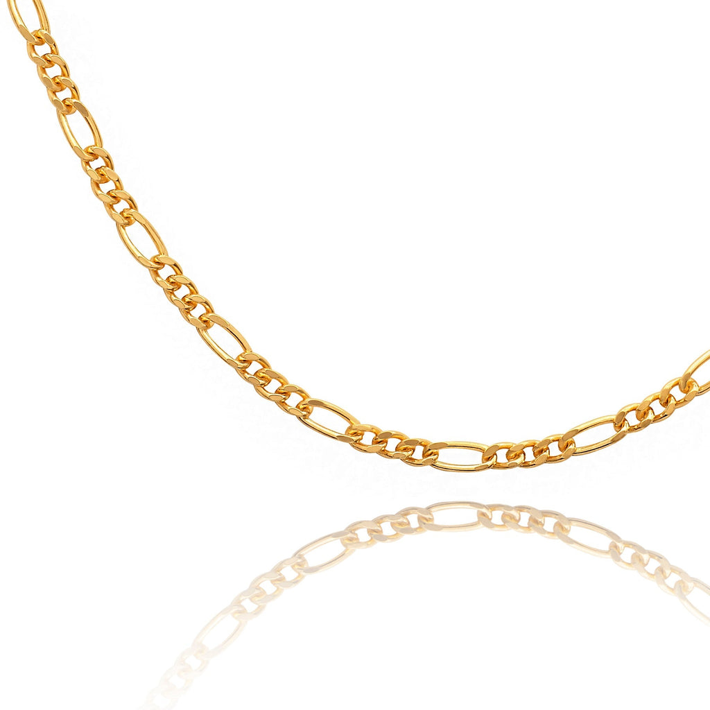 Long Gold Vermeil Fine Figaro Chain