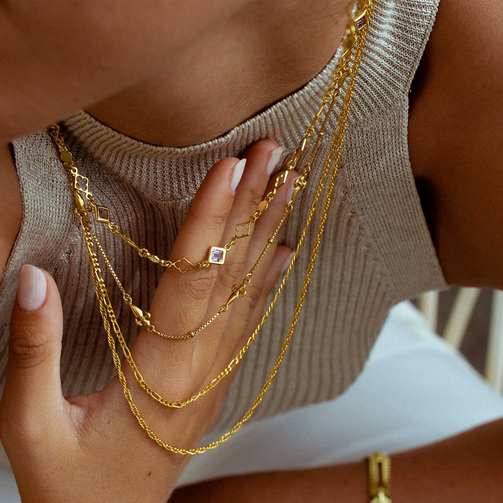 Long gold vermeil layering rope chain by Azuni London 